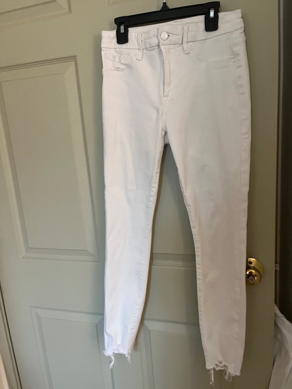 Good American White Zip-Front Jeans
